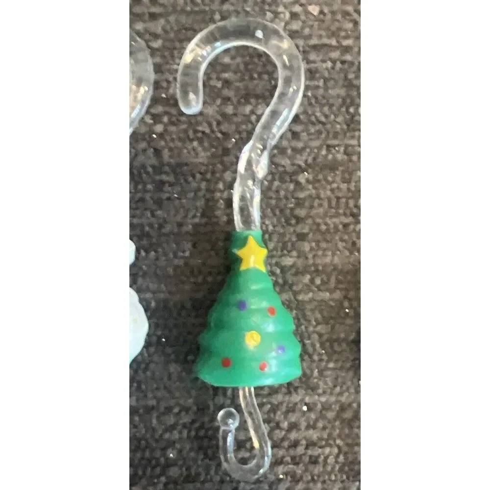 Vintage Christmas Tree Ornament Hangers- 7 Santa's, 5 Snowmen & 1 Christmas Tree